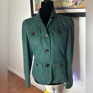 Women’s Gap Coat Jacket button down 4 pockets forest green Excellent